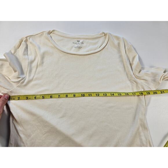 Talbots large PETITE LP beige layering pima cotton top long sleeve minimalist - Picture 7 of 7